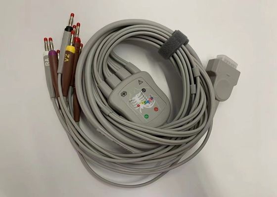 Cable de ECG de chumbo 10 cinza com 15 pinos Conector de banana padrão dos EUA 4.0