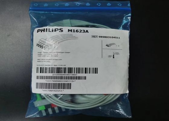 PHILIP M1623A Consumíveis de dispositivos médicos, 5 Cabo de ECG de chumbo 989803104511