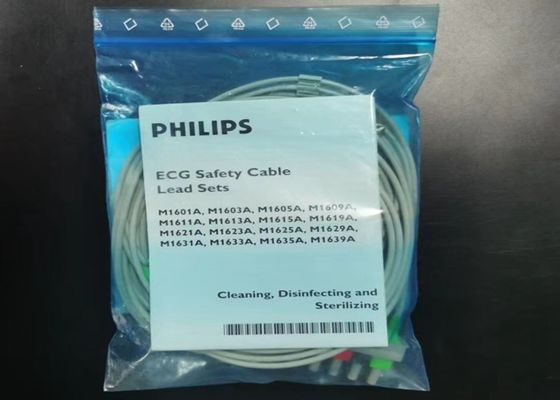 PHILIP M1623A Consumíveis de dispositivos médicos, 5 Cabo de ECG de chumbo 989803104511