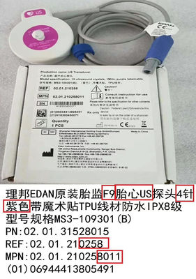 US Transducer Sonda de Ultrassonografia Fetal 4 Agulhas Impermeável IPX8 MS3-109301