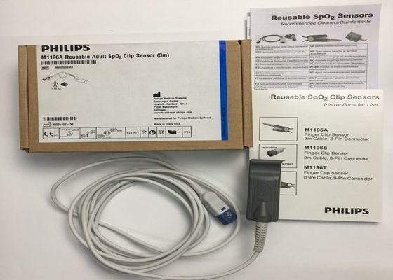 Phlip M1196A ECG Peças de substituição, Sensor de clipe de dedo 3M Com 8 conector PIN