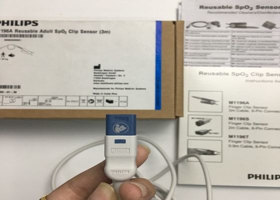 Phlip M1196A ECG Peças de substituição, Sensor de clipe de dedo 3M Com 8 conector PIN
