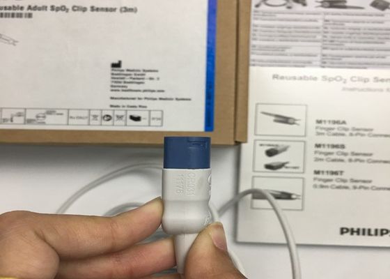 Phlip M1196A ECG Peças de substituição, Sensor de clipe de dedo 3M Com 8 conector PIN