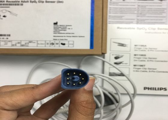 Phlip M1196A ECG Peças de substituição, Sensor de clipe de dedo 3M Com 8 conector PIN