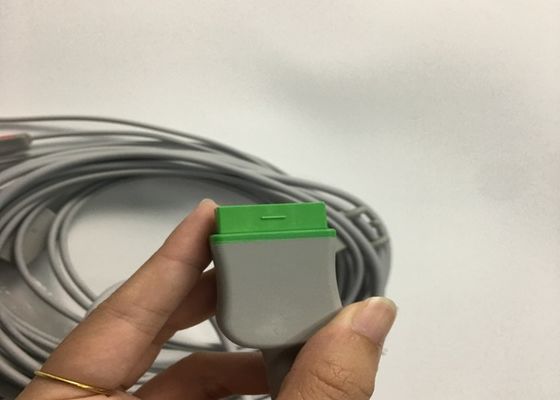 3 Cable de tronco de ECG de chumbo 2106309-002 com cabo de chumbo de agarrador integrado 12FT