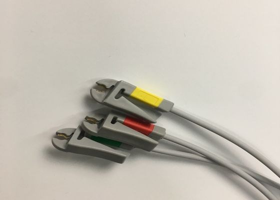 3 Cable de tronco de ECG de chumbo 2106309-002 com cabo de chumbo de agarrador integrado 12FT