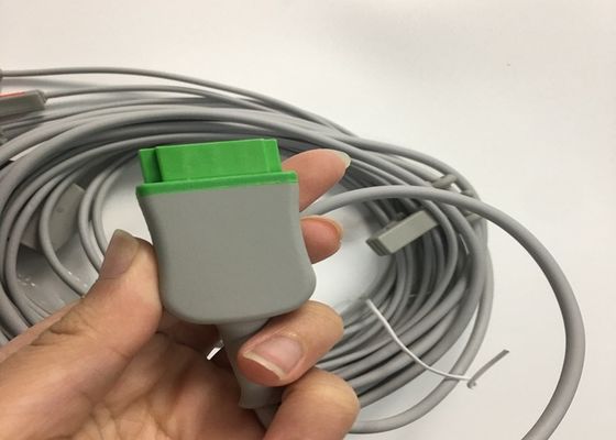 3 Cable de tronco de ECG de chumbo 2106309-002 com cabo de chumbo de agarrador integrado 12FT
