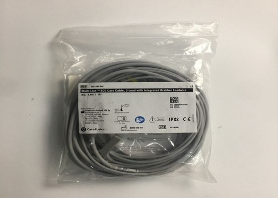 3 Cable de tronco de ECG de chumbo 2106309-002 com cabo de chumbo de agarrador integrado 12FT