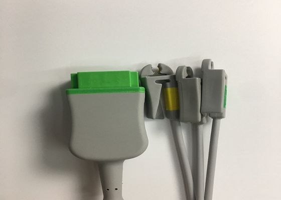 3 Cable de tronco de ECG de chumbo 2106309-002 com cabo de chumbo de agarrador integrado 12FT
