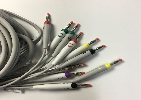 10 Peças de substituição para ECG de chumbo Cabo GE2104726-001 Norma UE