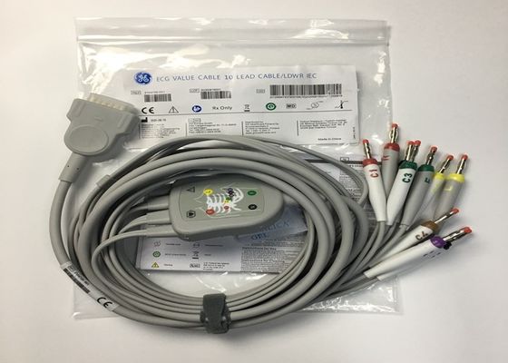 10 Peças de substituição para ECG de chumbo Cabo GE2104726-001 Norma UE