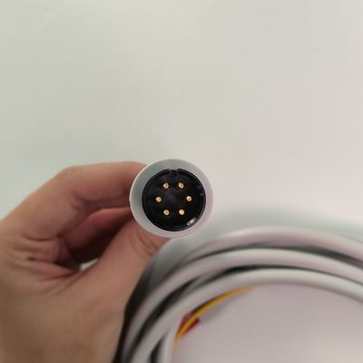 BJ-753P NIHON KOHDEN Cordão de condutividade cardíaca Cabeça redonda preta 6 pines Três botões de chumbo padrão europeu