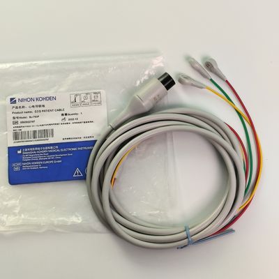 BJ-753P NIHON KOHDEN Cordão de condutividade cardíaca Cabeça redonda preta 6 pines Três botões de chumbo padrão europeu
