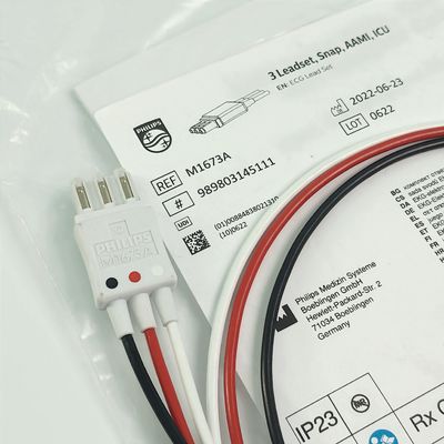 REF M1673A PHILIP Monitor do doente CBL 3 Ledset Snap AAMI ICU PN 989803145111