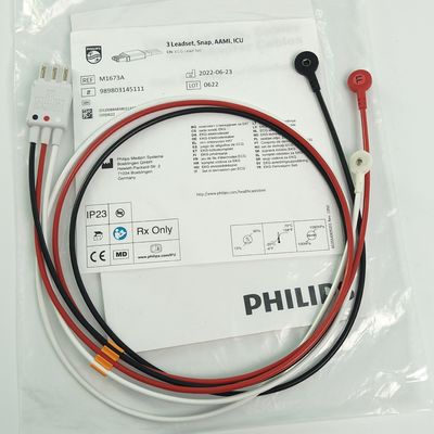 REF M1673A PHILIP Monitor do doente CBL 3 Ledset Snap AAMI ICU PN 989803145111