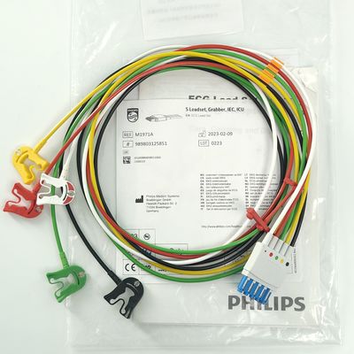 PHILIP Monitor do Paciente Dispositivo Médico Consumíveis CBL 5 Leadset Grabber IEC ICU REF M1971A 989803125851