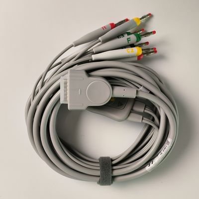 Máquina de eletrocardiograma integrada 12 fios de chumbo com 15 pinos padrão europeu IEC cabeça de banana 4.0