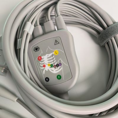 Máquina de eletrocardiograma integrada 12 fios de chumbo com 15 pinos padrão europeu IEC cabeça de banana 4.0