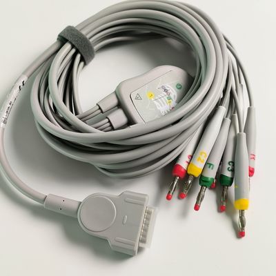 Máquina de eletrocardiograma integrada 12 fios de chumbo com 15 pinos padrão europeu IEC cabeça de banana 4.0