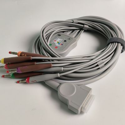Máquina de eletrocardiograma integrada 12 fio de chumbo 15 pin cabeça de banana 4.0 Guia de peito 3.2M