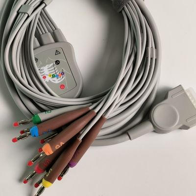 Máquina de eletrocardiograma integrada 12 fio de chumbo 15 pin cabeça de banana 4.0 Guia de peito 3.2M