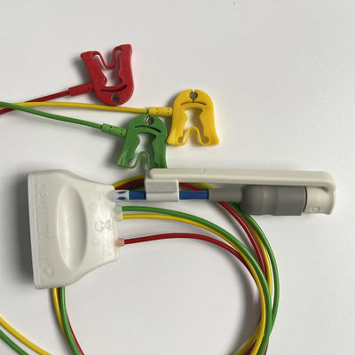 Três guias de pinça europeia padrão com conector de oxigénio no sangue ECG 3 gravatores de chumbo REF:989803171911