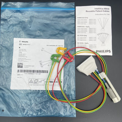 Três guias de pinça europeia padrão com conector de oxigénio no sangue ECG 3 gravatores de chumbo REF:989803171911
