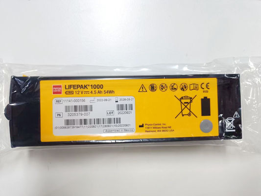 REF:1141-000156 Baterias de equipamento médico Medtronic LIFEPAK 1000 Bateria de desfibrilador 12V 4.5Ah 54Wh