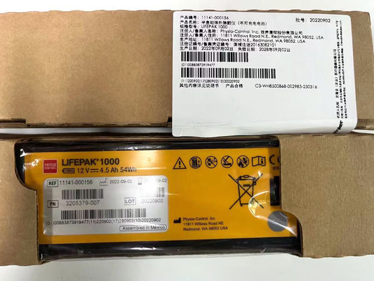REF:1141-000156 Baterias de equipamento médico Medtronic LIFEPAK 1000 Bateria de desfibrilador 12V 4.5Ah 54Wh