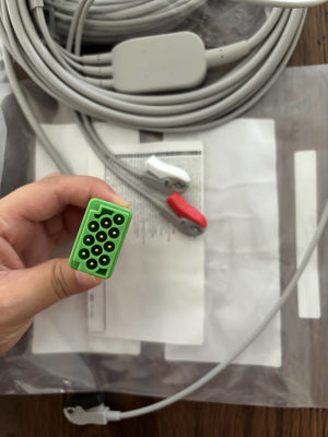 GE Leadwire And Trunk Cable REF: 5831398 ECG 3 LEAD CABLE UNDETACHABLE GRABBER AHA 4.7M 15FT