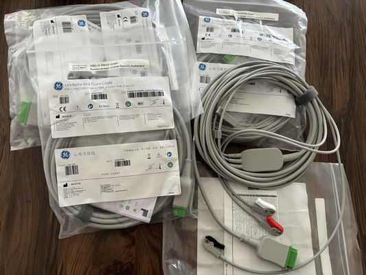 GE Leadwire And Trunk Cable REF: 5831398 ECG 3 LEAD CABLE UNDETACHABLE GRABBER AHA 4.7M 15FT