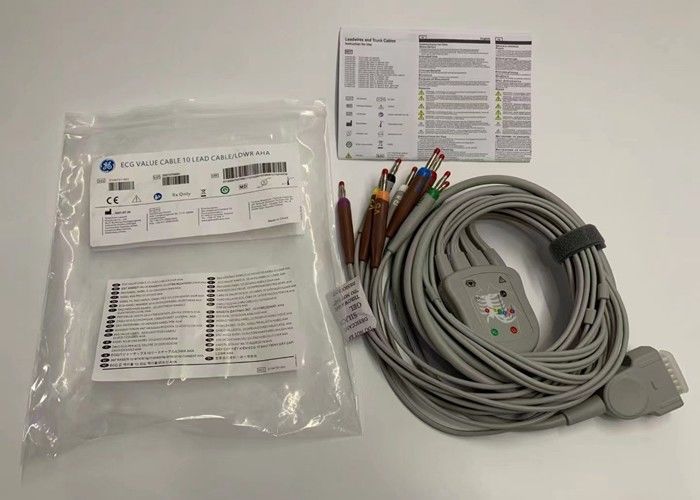 Cable de ECG de chumbo 10 cinza com 15 pinos Conector de banana padrão dos EUA 4.0