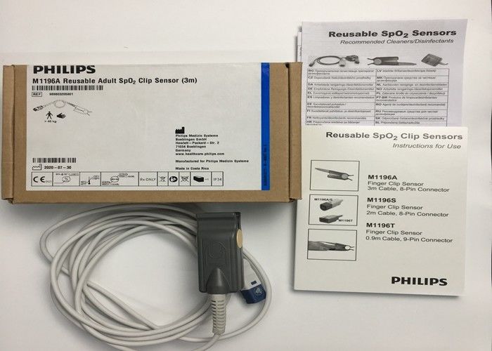 Phlip M1196A ECG Peças de substituição, Sensor de clipe de dedo 3M Com 8 conector PIN