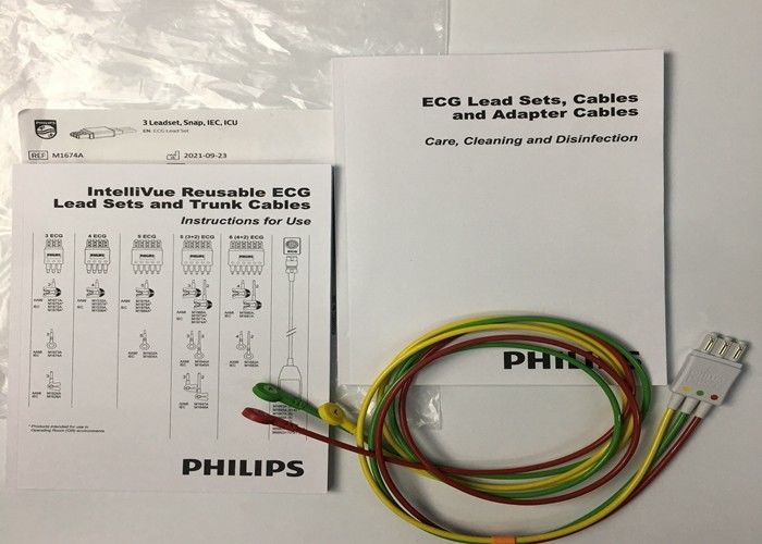 M1674A ECG Lead Set Cable 3 Lead IEC ICU 1M para equipamento médico
