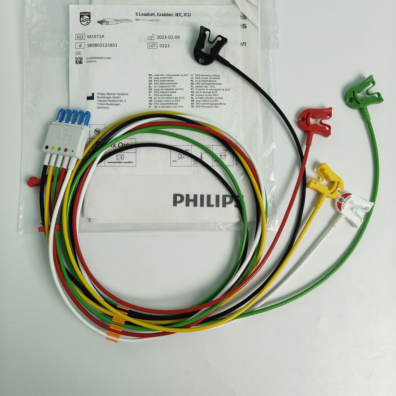 PHILIP Monitor do Paciente Dispositivo Médico Consumíveis CBL 5 Leadset Grabber IEC ICU REF M1971A 989803125851