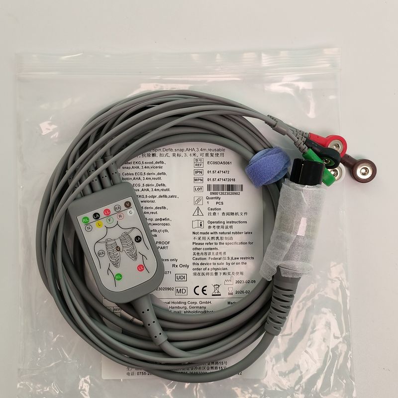 REF EC05DAS061 Monitores de cordão cardíaco integrado 5 Tipo de fivela resistente à desfibrilação por chumbo