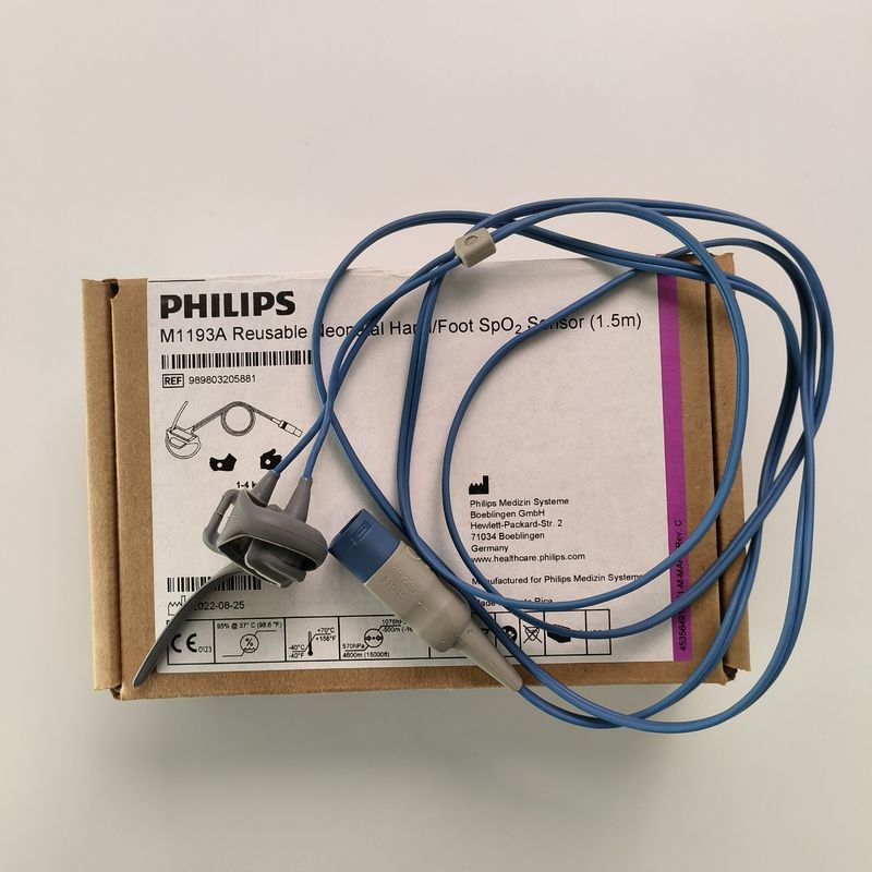 PHILIP Original M1193A Sensor de SpO2 de mão/pé neonatal reutilizável (1.5M) REF: 989803103241