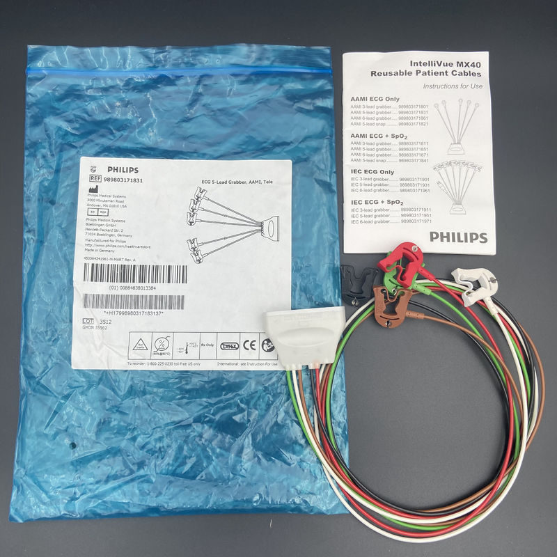 ECG 5-Lead Grabber AAMI Tele REF: 989803171831 Para monitor do paciente IntelliVue MX40