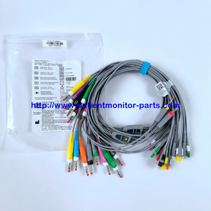 EDAN ECG CABLE 18-Lead 4MM Banana IEC Reutilizável REF EL16DIB181 IPN 01.57.471394