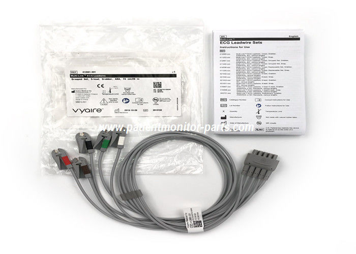 Multi-Link ECG Leadwire Grouped Set, 5 Lead Grabber AHA 74CM / 29IN PN 412681-001