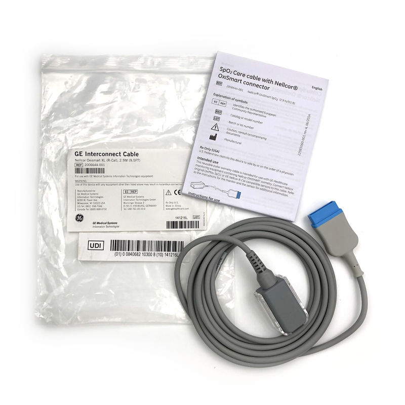 Cable de tratamento SpO2 com conector Nellcor® OxiSmart REF 2006644-001 Nellcor® OxiSmart SpO2 (2.9 M/9.5 Ft)